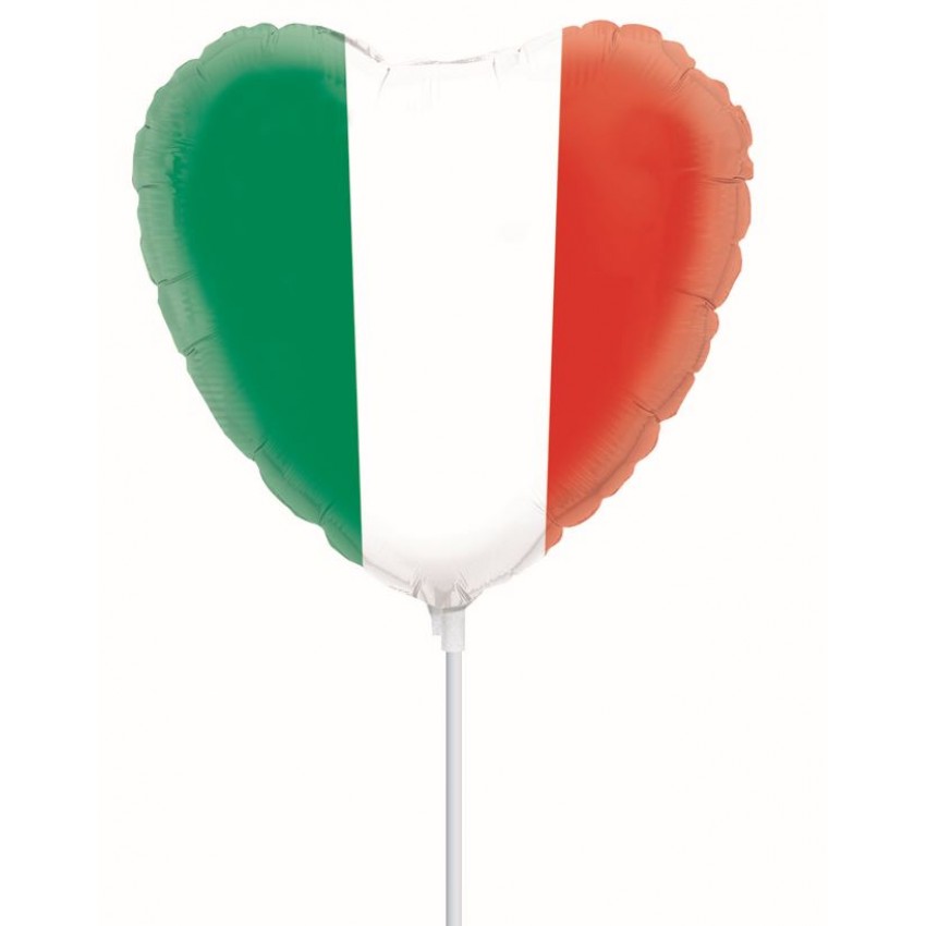 Palloncini Mylar Bandiera Italiana Cuore MiniShape (9”)